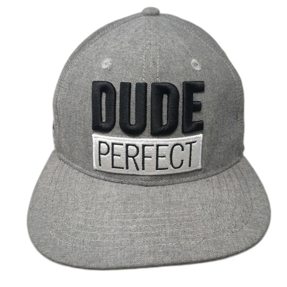 Dude Perfect Snapback Gray One Size Hat 2021 Tour Flat Brim Printed Undervisor